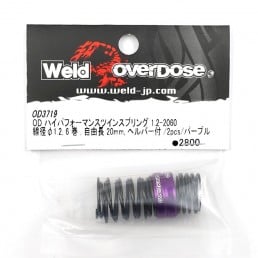 OD High Performance Twin Spring 1.2-2060 1.2 6 coil 20mm w/ Helper Spring 2 pcs Purple